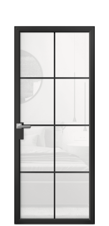 Дверь межкомнатная Фрейм 08 Цвет Черный Покрытие Алюминий  Наличник Скрытый короб Цена 69324