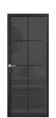 Дверь межкомнатная Фрейм 08 Цвет Черный Покрытие Алюминий  Наличник Скрытый короб Цена 76170