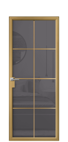 Дверь межкомнатная Фрейм 08 Цвет Латунь Покрытие Алюминий  Наличник Скрытый короб Цена 83450