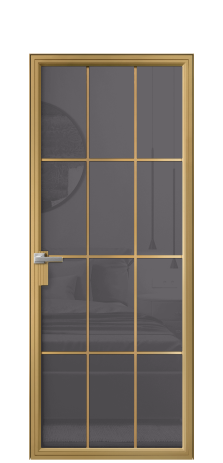 Дверь межкомнатная Frame 12 Цвет Латунь Покрытие Алюминий  Наличник Скрытый короб Цена 86730