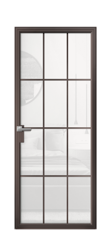 Дверь межкомнатная Фрейм 12 Цвет Антик Покрытие Алюминий  Наличник Скрытый короб Цена 79884