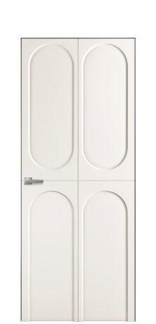 Дверь межкомнатная Anse 4 Цвет Молочный Покрытие Эмаль  Наличник Скрытый короб хром Цена 44450