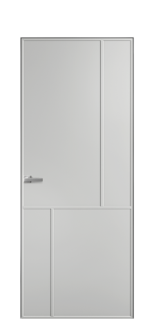 Дверь межкомнатная Лайн 3 Цвет Телегрей Покрытие Эмаль  Наличник Скрытый короб хром Цена 49450