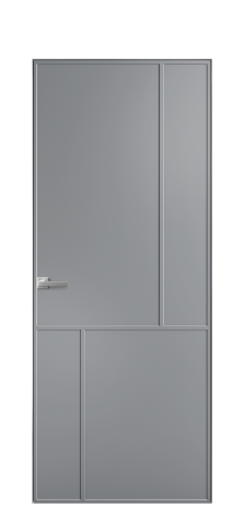 Дверь межкомнатная Лайн 3 Цвет Гриджио Покрытие Эмаль  Наличник Скрытый короб хром Цена 51143