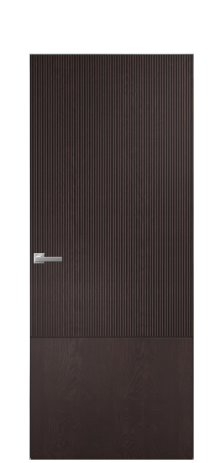 Дверь межкомнатная Breeze 3 Цвет Мореный Дуб Покрытие Шпон натуральный  Наличник Скрытый короб хром Цена 62350