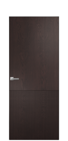 Дверь межкомнатная Бриз 4 Цвет Мореный Дуб Покрытие Шпон натуральный  Наличник Скрытый короб хром Цена 62350