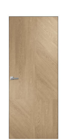 Дверь межкомнатная Unit 11 Цвет Дуб Светлый Покрытие Шпон натуральный  Наличник Скрытый короб хром Цена 55850