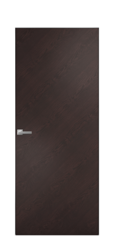 Дверь межкомнатная Порте 39-00 в шпоне Цвет Мореный Дуб Покрытие Шпон натуральный диагональ Наличник Скрытый короб хром Цена 49038